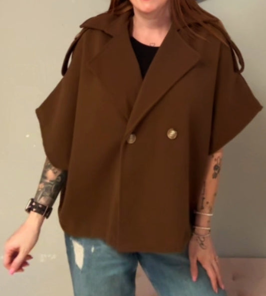 Capa oversize marrón chocolate