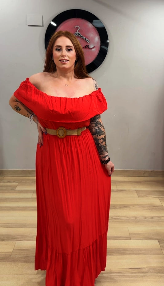 Vestido mediterráneo rojo