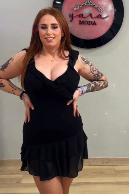 Vestido peplum negro