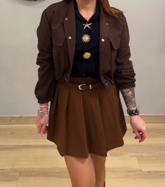 Chaqueta bomber utility marrón chocolate