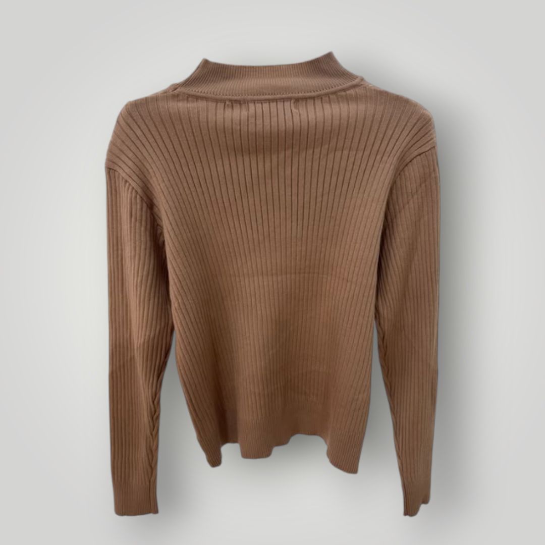 Jersey beige elegante ajustado mujer